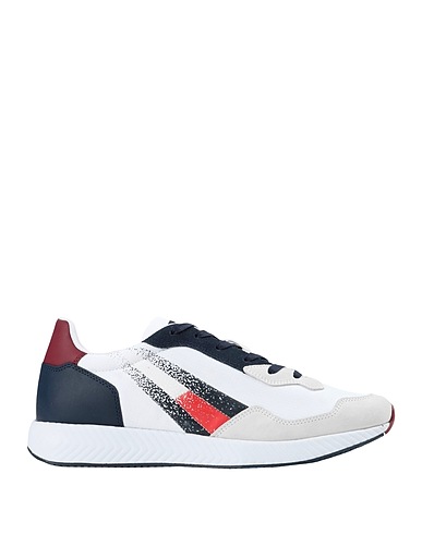 TOMMY JEANS Sneakers TRACK CLEAT MIX RUNNERS
 White 100% Recycled polyester, Leather