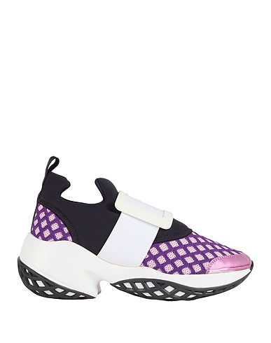 ROGER VIVIER Sneakers Purple Soft Leather, Textile fibres