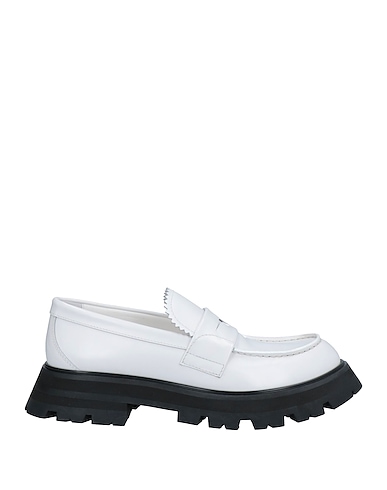 MCQUEEN Loafers White Soft Leather