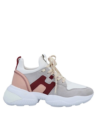 HOGAN Sneakers Light grey Leather, Textile fibres