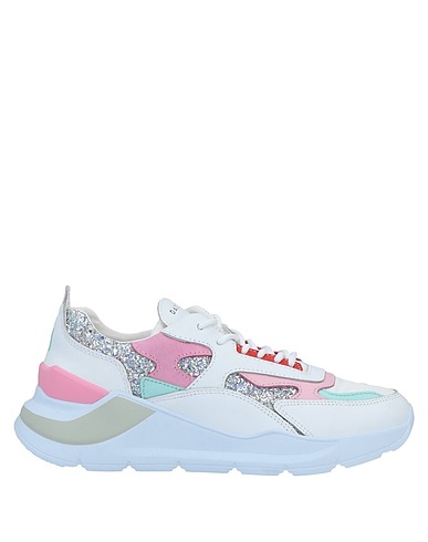 D.A.T.E. Sneakers White Soft Leather, Textile fibers