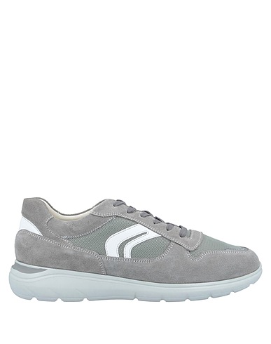 GEOX Sneakers Grey Soft Leather, Textile fibers