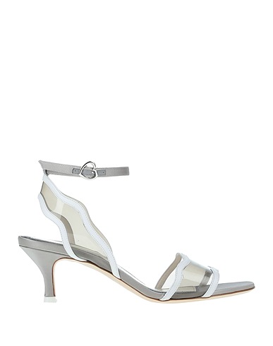 FRANCESCA BELLAVITA Sandals White Soft Leather, PVC - Polyvinyl chloride, Textile fibres