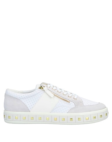 GEOX Sneakers White Soft Leather, Textile fibres
