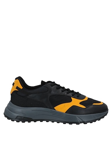 HOGAN Sneakers Black Soft Leather, Textile fibers