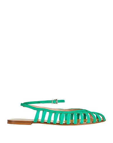 ANNA F. Ballerine Verde Pelle