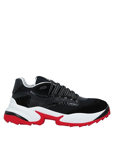 SERGIO ROSSI Sneakers Schwarz Leder, Gewebefasern