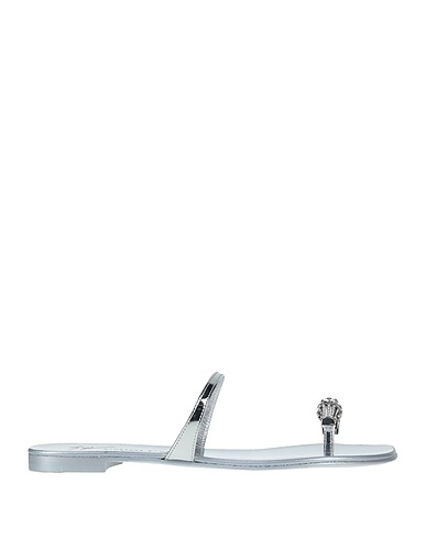 GIUSEPPE ZANOTTI Flip flops Silver Soft Leather
