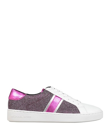 MICHAEL MICHAEL KORS Sneakers IRVING STRIPE LACE UP Fuchsia Textile fibres, Soft Leather