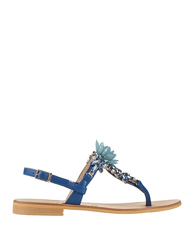POSITANO Flip flops Blue Soft Leather