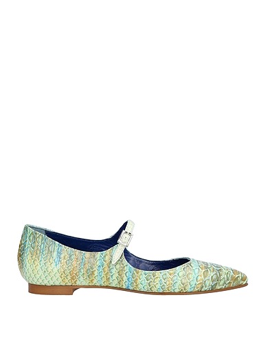 SPAZIOMODA Ballet flats Military green Soft Leather
