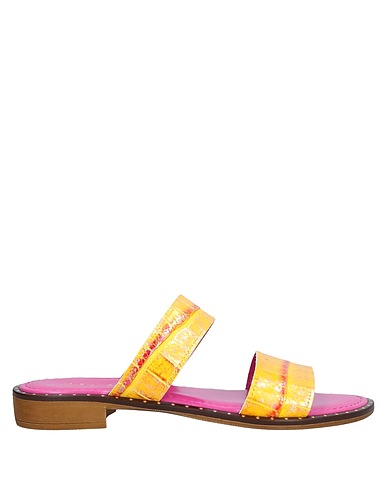 SPAZIOMODA Sandals Yellow Soft Leather