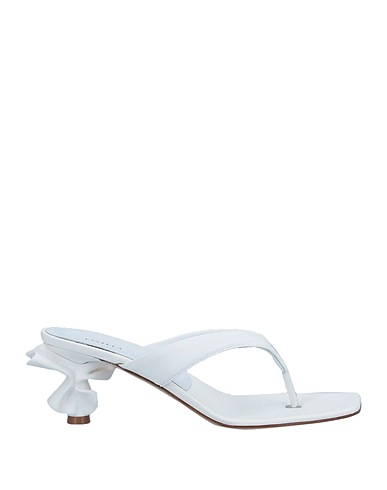 LE SILLA Flip flops White Soft Leather, Other Fibres