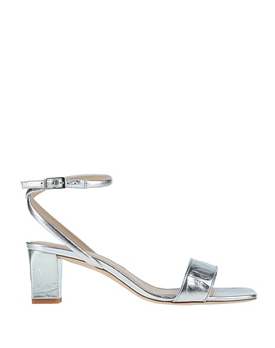 SANDRO Sandals Silver Soft Leather