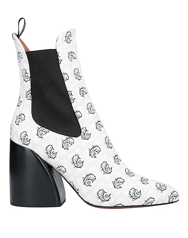 CHLOÉ Ankle boot White Soft Leather, Elastic fibres, Textile fibres