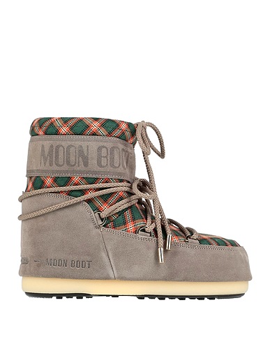MOON BOOT Ankle boot MOON BOOT MARS SUEDE/TARTAN 
 Taupe Leather, Textile fibres