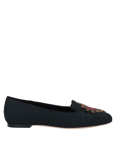 DOLCE&GABBANA Mokassins Schwarz Gewebefasern