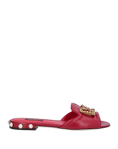DOLCE&GABBANA Sandali Rosso 100% Pelle di vitello