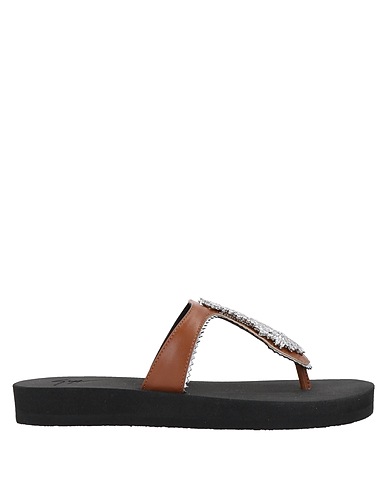 GIUSEPPE ZANOTTI Flip flops Brown Leather
