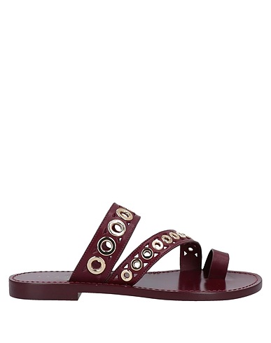 SANDRO Flip flops Burgundy Soft Leather
