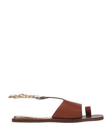 SANDRO Flip flops Brown Soft Leather