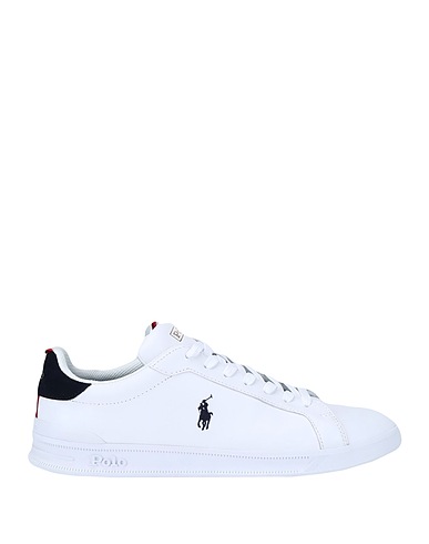 POLO RALPH LAUREN Sneakers Λευκό Δέρμα, Ίνες υφασμάτων