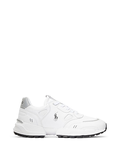 POLO RALPH LAUREN Sneakers JOGGER LEATHER-PANELED SNEAKER
 White 64% Soft Leather, 36% Synthetic fibers