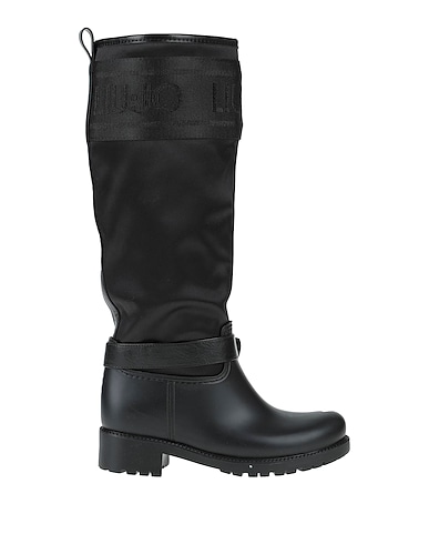 LIU •JO Boots Black Rubber, Textile fibers
