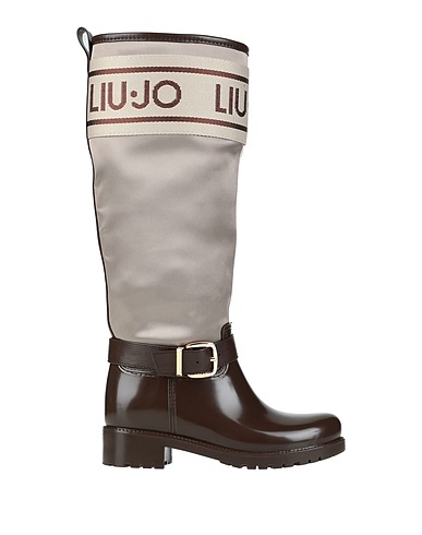 LIU •JO Boots Brown Rubber, Textile fibres