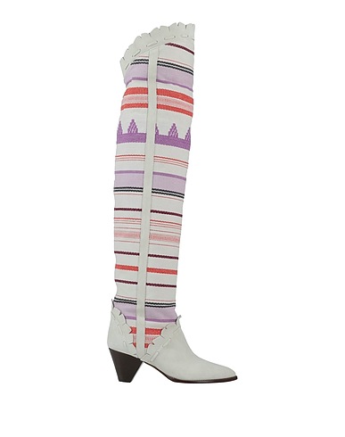 ISABEL MARANT Boots Ivory Soft Leather, Textile fibers