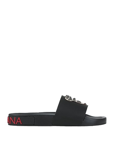DOLCE&GABBANA Sandals Black 100% Calfskin, Rubber