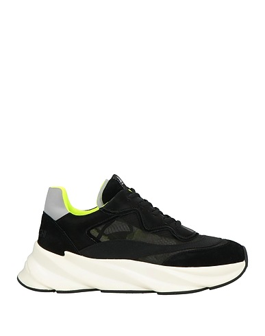 ELENA IACHI Sneakers Black Leather, Textile fibers