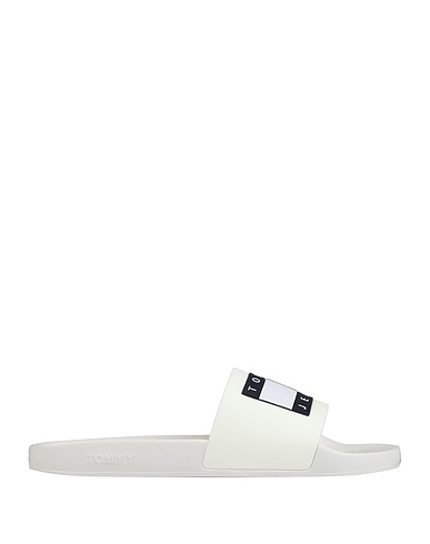TOMMY JEANS Sandalen TOMMY JEANS MENS FLAG POOL SLIDES
 Weiß Gewebefasern