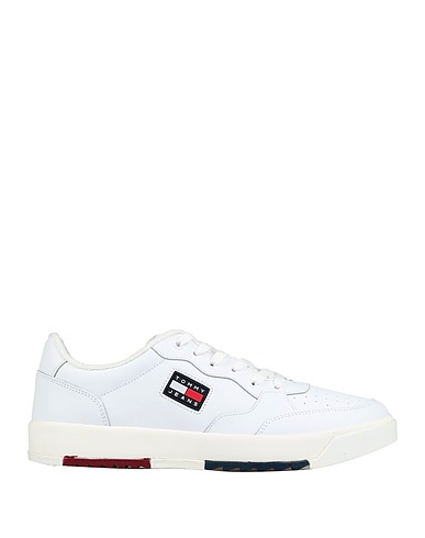 TOMMY JEANS Кеды и кроссовки BASKET LEATHER TOMMY
 Белый Кожа, Текстильное волокно