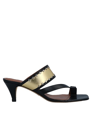 SANDRO Flip flops Black Soft Leather