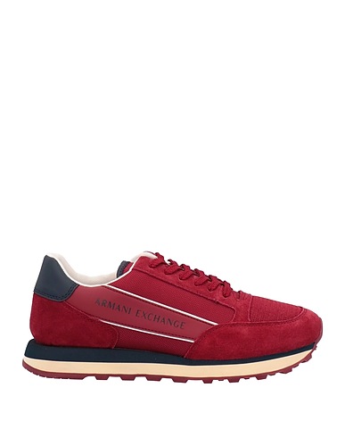 ARMANI EXCHANGE Sneakers Burgundy Bovine leather, Polyamide, Polyurethane