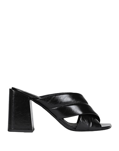 FURLA Sandals FURLA CROSS MULE T.80 Black 100% Soft Leather