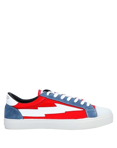 SANYAKO Sneakers Red Soft Leather, Textile fibres