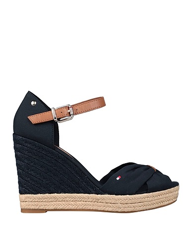 TOMMY HILFIGER Espadrilles Midnight blue 90% Polyester, 10% Soft Leather