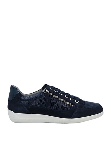 GEOX Sneakers Midnight blue Soft Leather, Textile fibres
