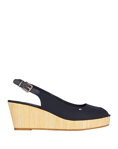 TOMMY HILFIGER Espadrilles Midnight blue 90% Cotton, 10% Leather