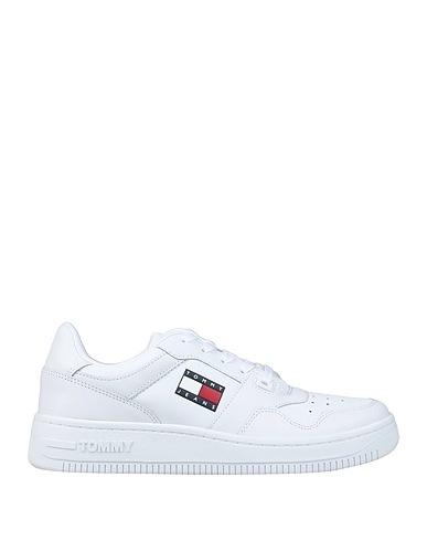 TOMMY JEANS Sneakers White Soft Leather, Textile fibres