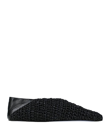 JIL SANDER Ballet flats Black Textile fibers, Soft Leather