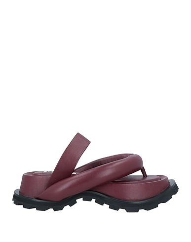 JIL SANDER Flip flops Burgundy 100% Lambskin