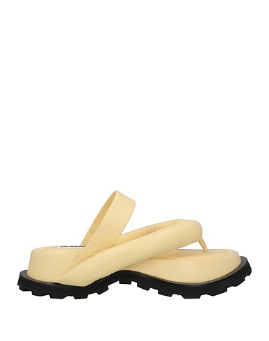 JIL SANDER Flip flops Pastel yellow 100% Lambskin