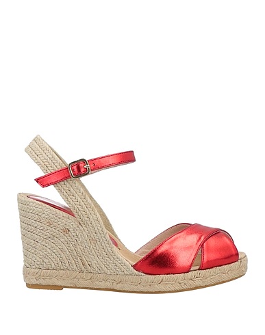 CARLO PAZOLINI Espadrilles Rot Leder, Gewebefasern