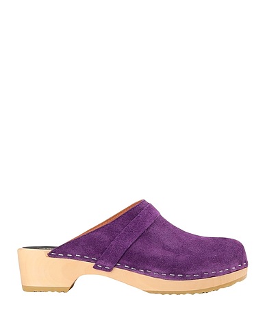 SWEDISH HASBEENS Mules and clogs Swedish Husband
 Purple Bovine leather, Wood