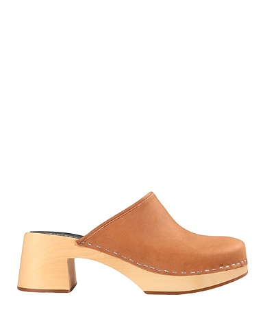 SWEDISH HASBEENS Mules και τσόκαρα Nature Clog Καμηλό Δέρμα βοοειδών, Ξύλο