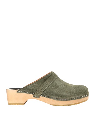 SWEDISH HASBEENS Mules and clogs Swedish Husband
 Military green Bovine leather, Wood