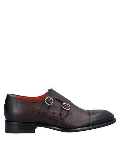 SANTONI Loafers Dark brown Soft Leather